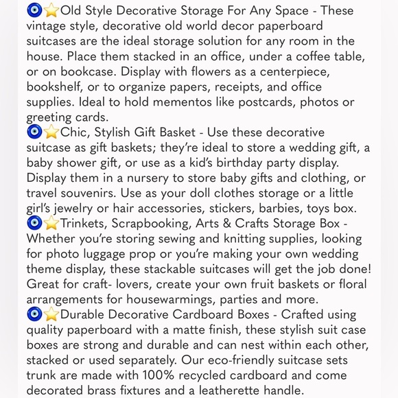 Jewelkeeper Paperboard Suitcases, Set of 3 – Vintage Decorative Storage Box - Picture 10 of 16